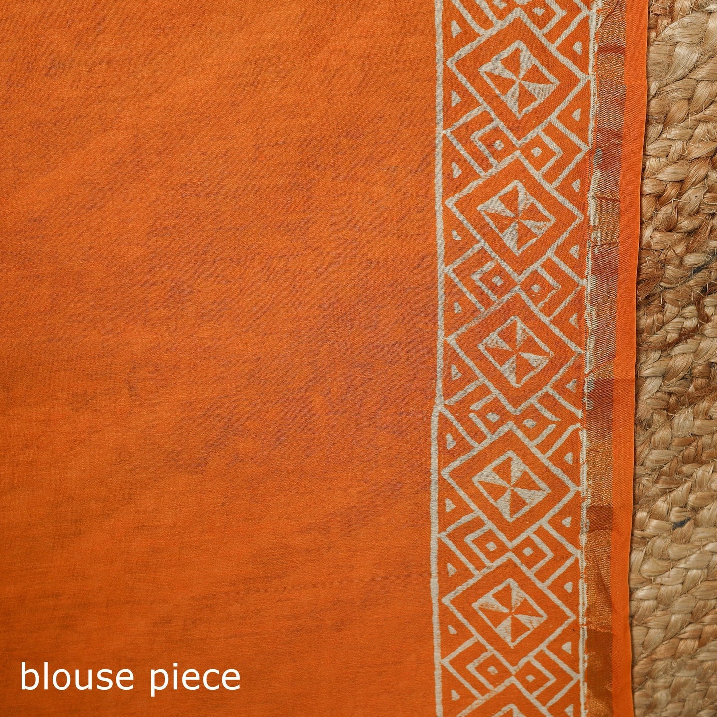 Chanderi silk hand bagru saree with zari border 27