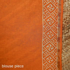 Chanderi silk hand bagru saree with zari border 27