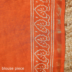 Chanderi silk hand bagru saree with zari border 28