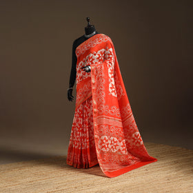 Chanderi silk hand batik saree 12 - handcrafted