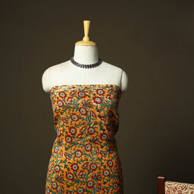 Chanderi silk hand block bagru print 3pc unstitched dress