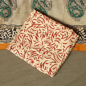 Chanderi silk hand block bagru print 3pc unstitched dress