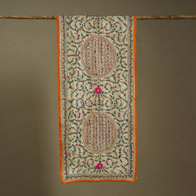 Buy Chanderi Silk Phulkari Hand Embroidered Stole