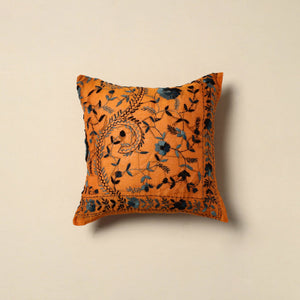 Chanderi silk hand embroidery cushion cover 17 - handcrafted