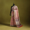 Chanderi silk hand sanganeri saree with ghicha border 15