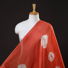Buy Orange Chanderi Silk Shibori Tie-Dye Fabric Online