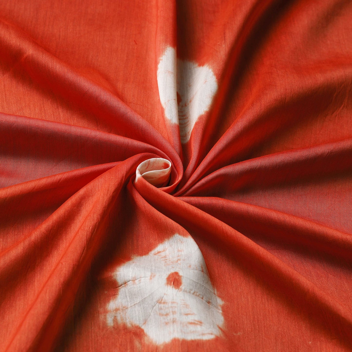 Buy Orange Chanderi Silk Shibori Tie-Dye Fabric Online