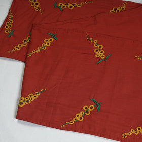  Orange Chandi Mati Tagai Work Silk Cotton Table Runner