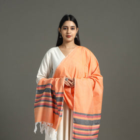 Orange - chendamangalam kuriappilly cotton handloom dupatta