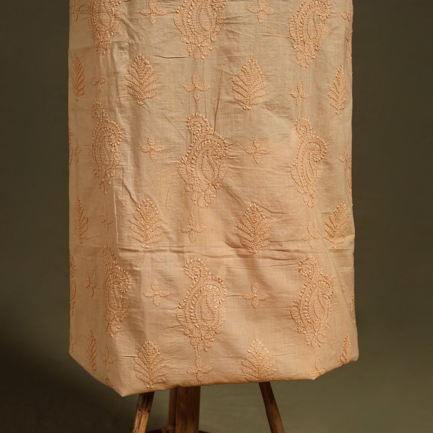 Chikankari Hand Embroidery Mul Cotton Kurta Material