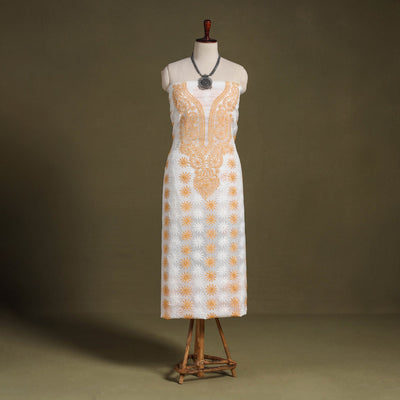 Chikankari Tepchi Hand Embroidery Kota Cotton Kurta Material