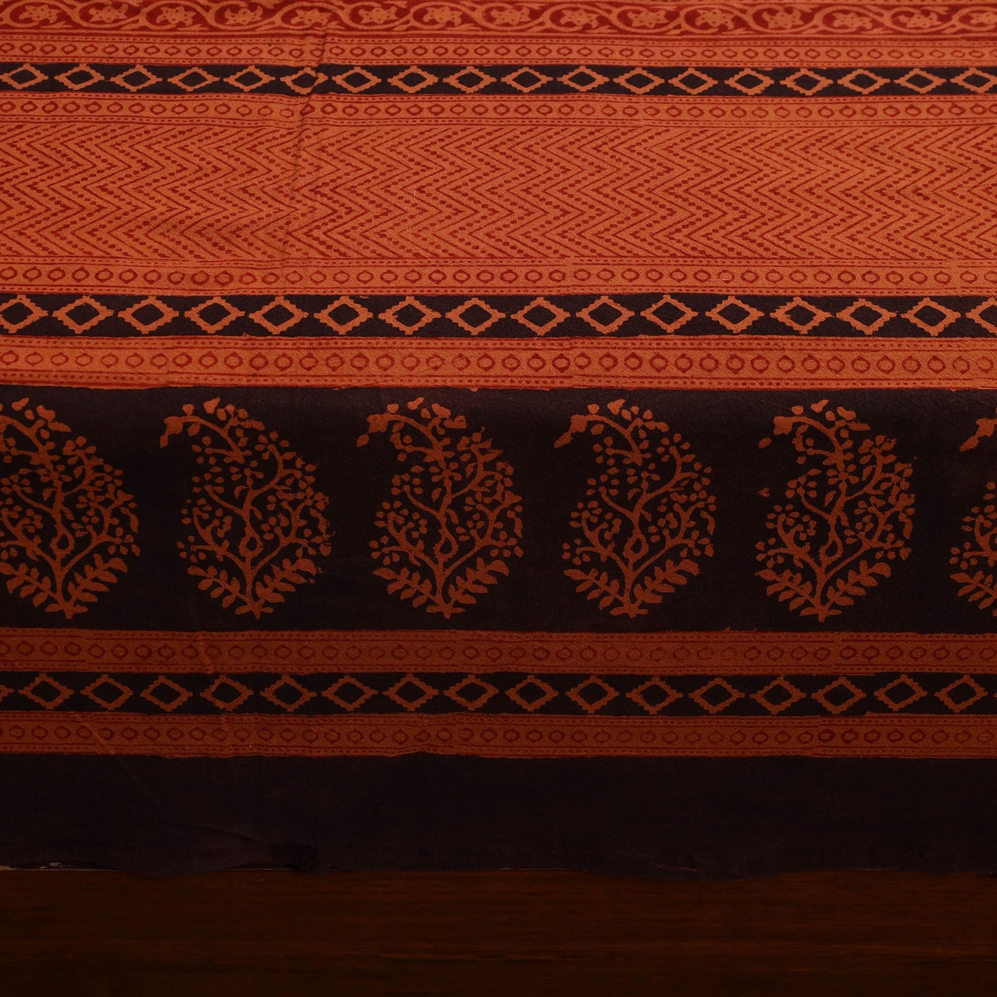 Orange - cotton bagh double bedsheet with pillow covers 20