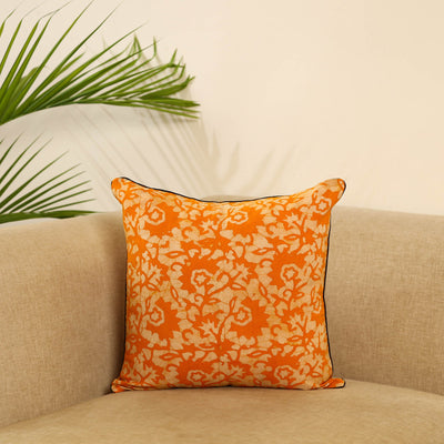 Yellow  Cotton Batik Cushion Cover