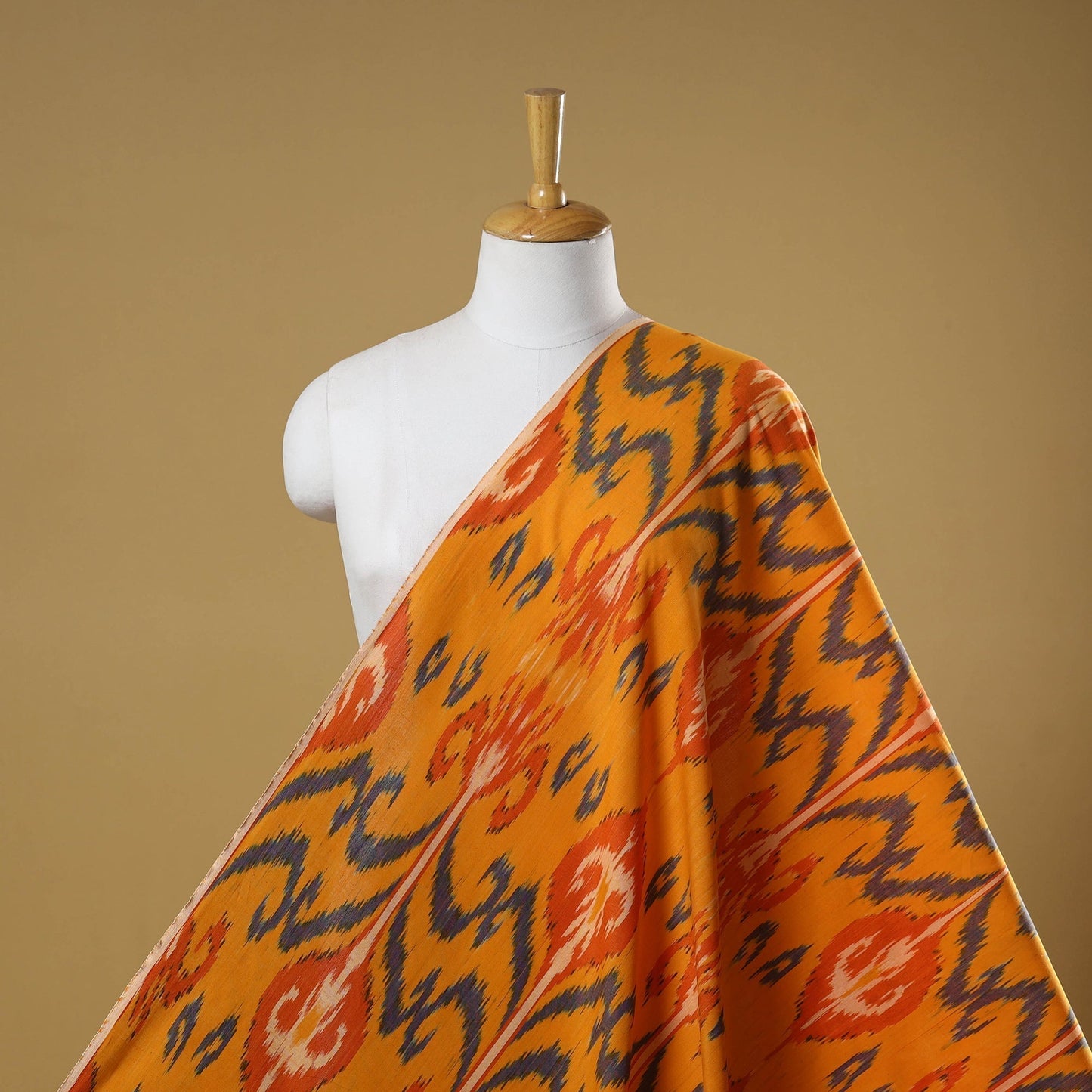 Cotton central asian pochampally ikat fabric 09