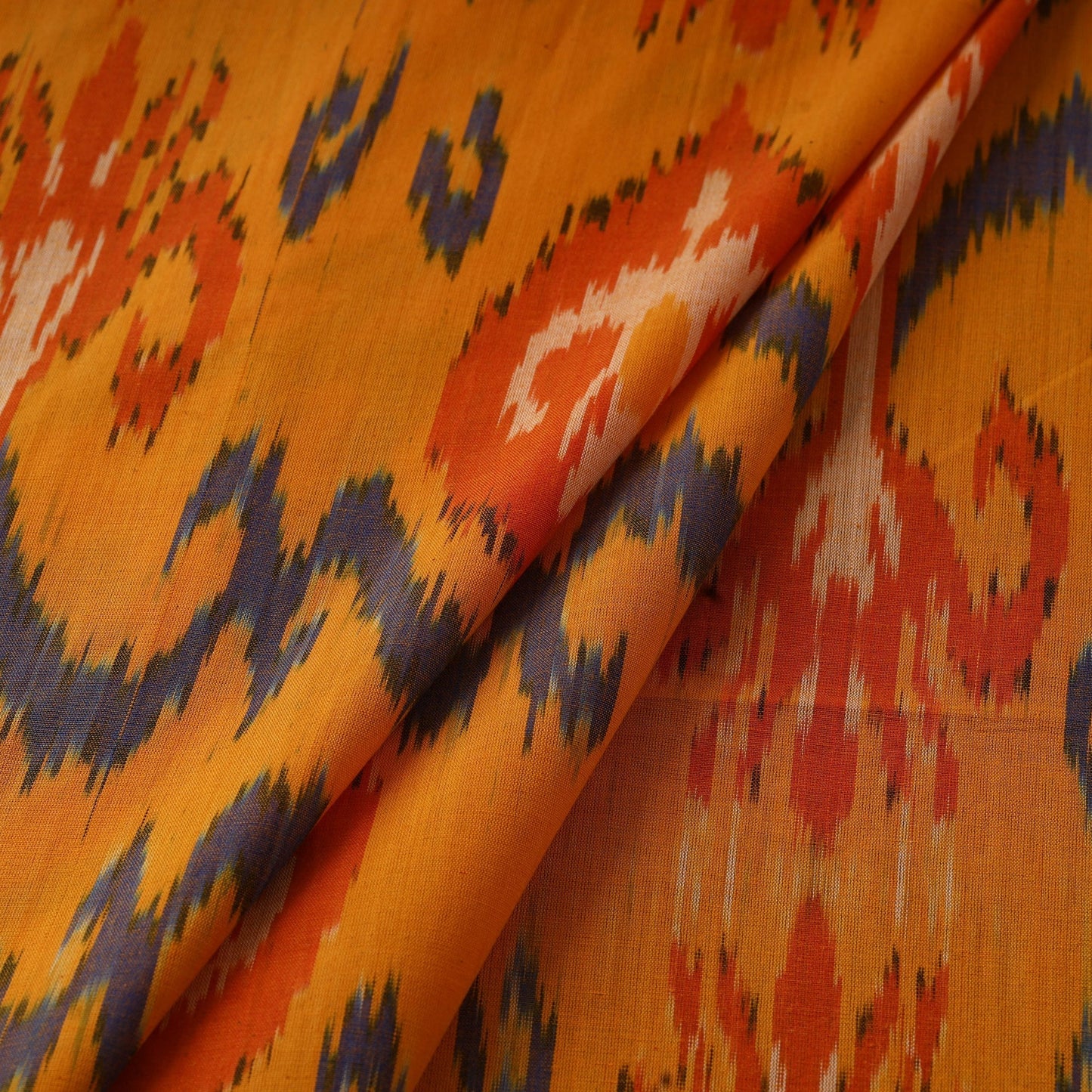 Cotton central asian pochampally ikat fabric 09