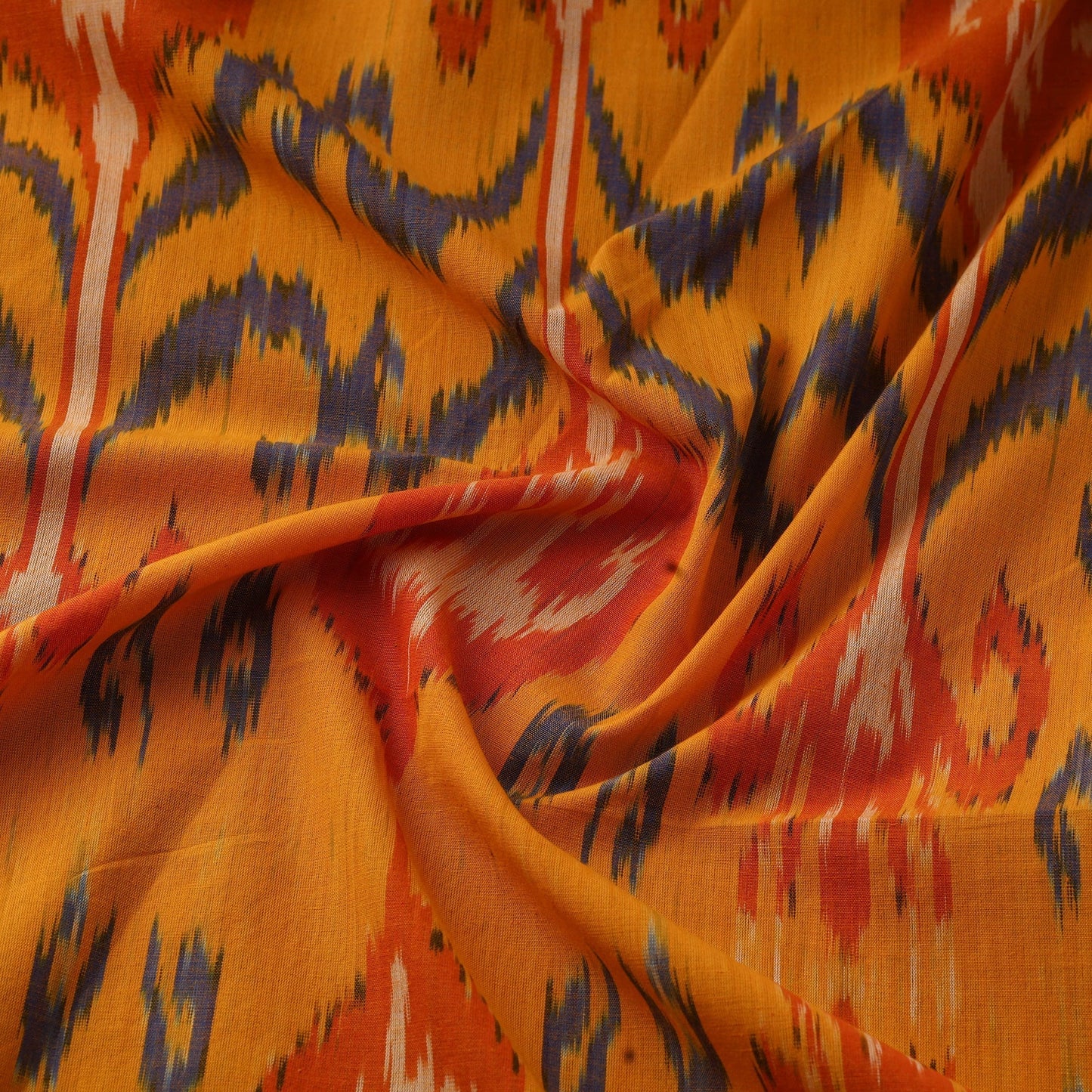 Cotton central asian pochampally ikat fabric 09
