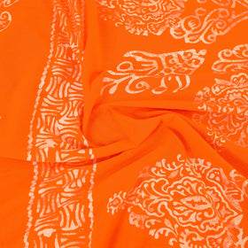 Orange - cotton double hand batik bed sheet set 19