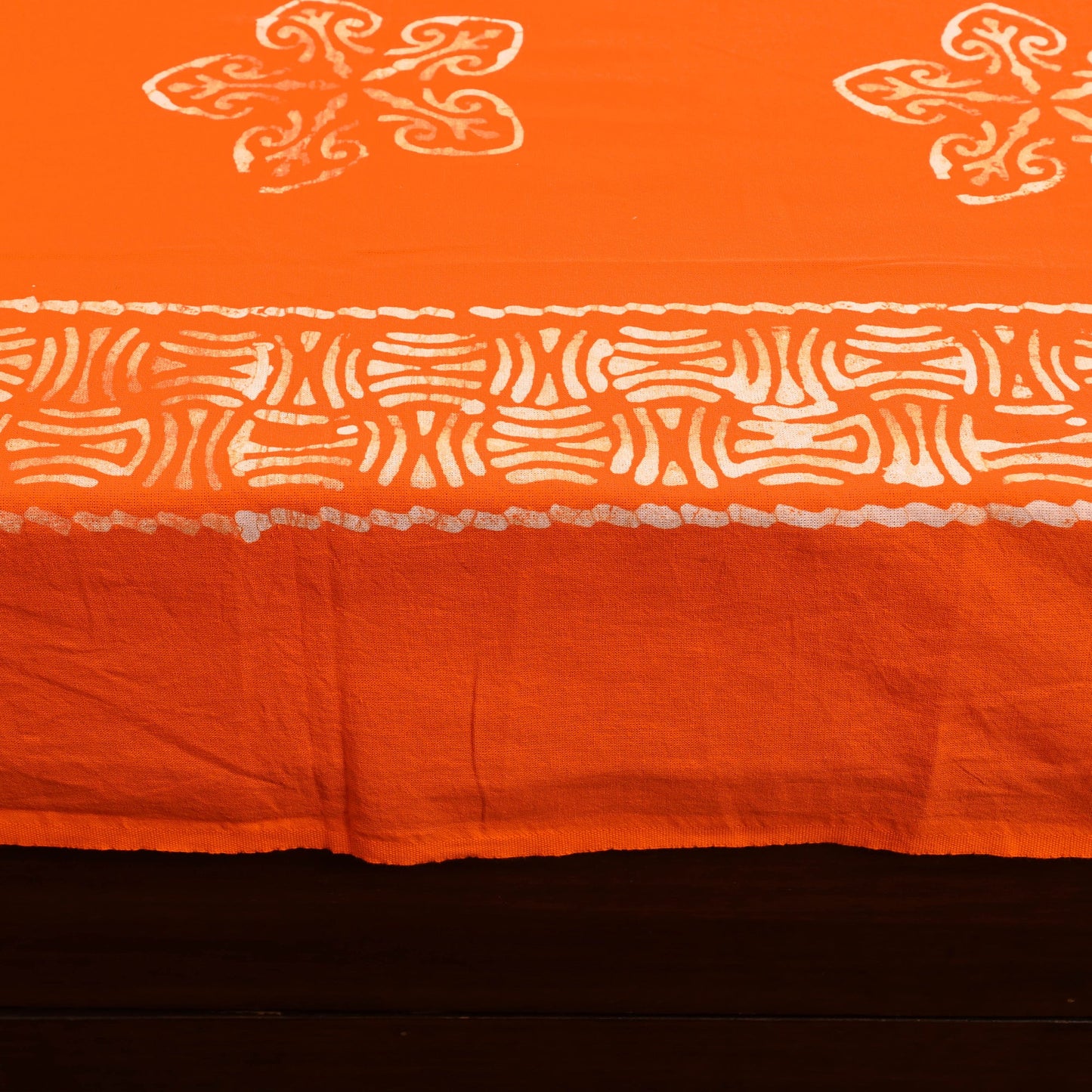 Orange - cotton double hand batik bed sheet set 19