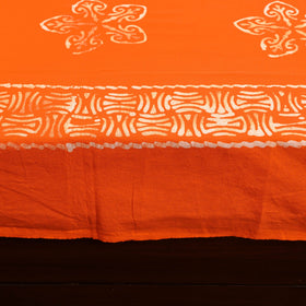 Orange - cotton double hand batik bed sheet set 19