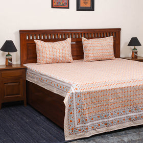 Cotton double sanganeri bed sheet set (108 x 90 in) 06