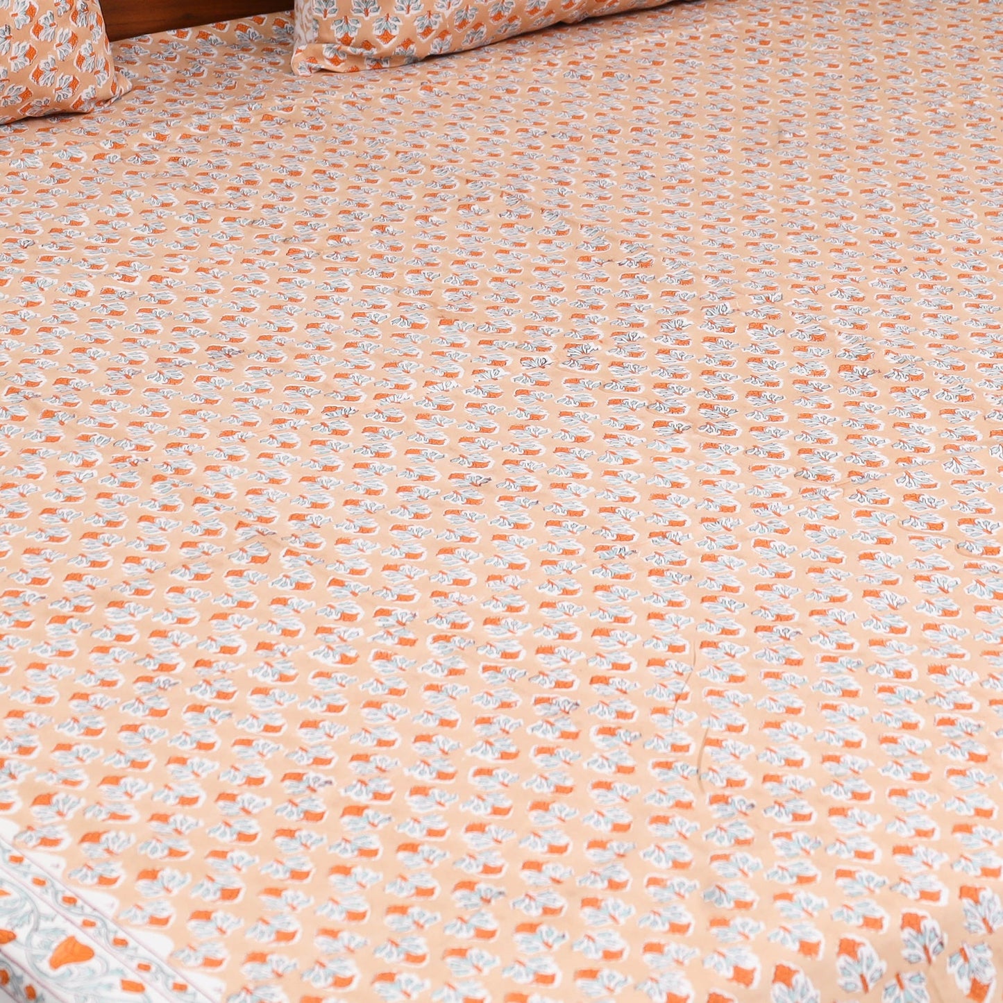 Cotton double sanganeri bed sheet set (108 x 90 in) 06