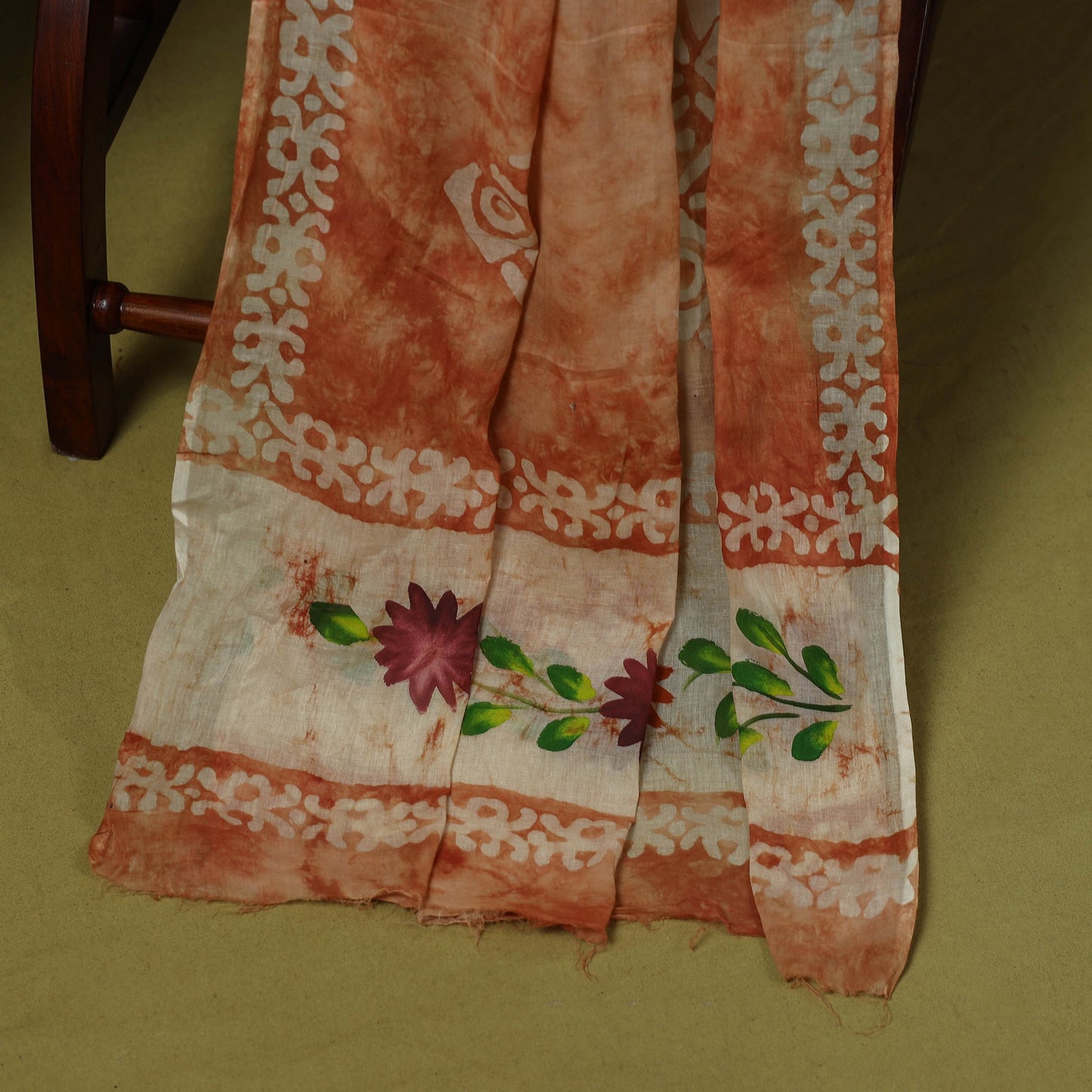 Pink - cotton hand batik 3pc unstitched dress material 04