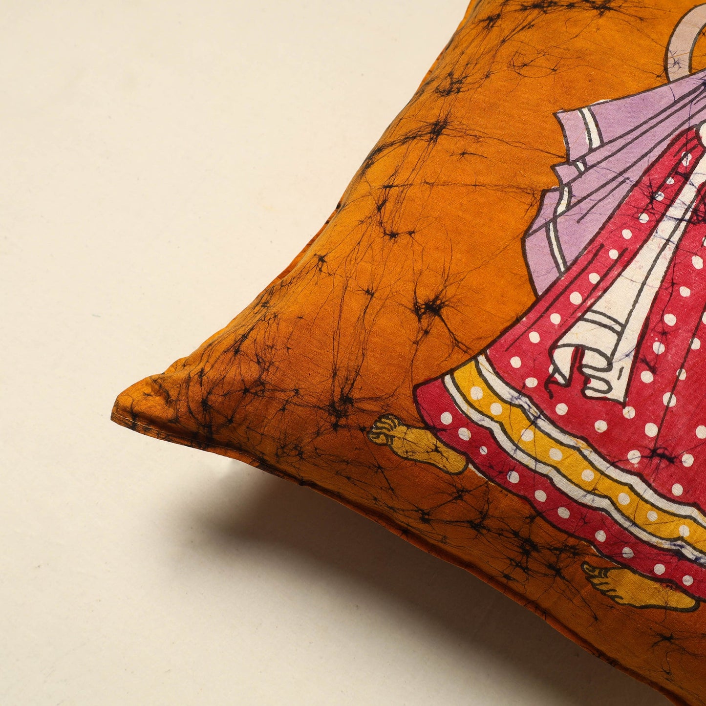 Orange - cotton hand batik cushion cover (18 x 18 in) 42