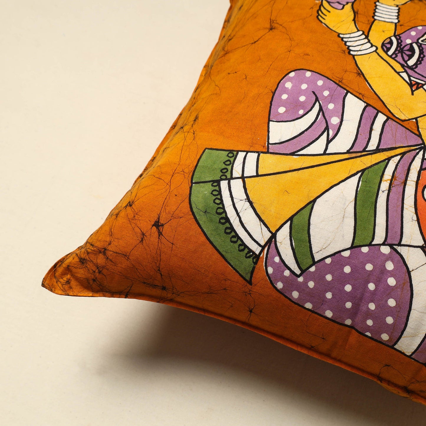 Orange - cotton hand batik cushion cover (18 x 18 in) 45