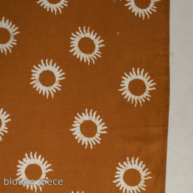 Buy Cotton Orange Hand Batik Print Saree online