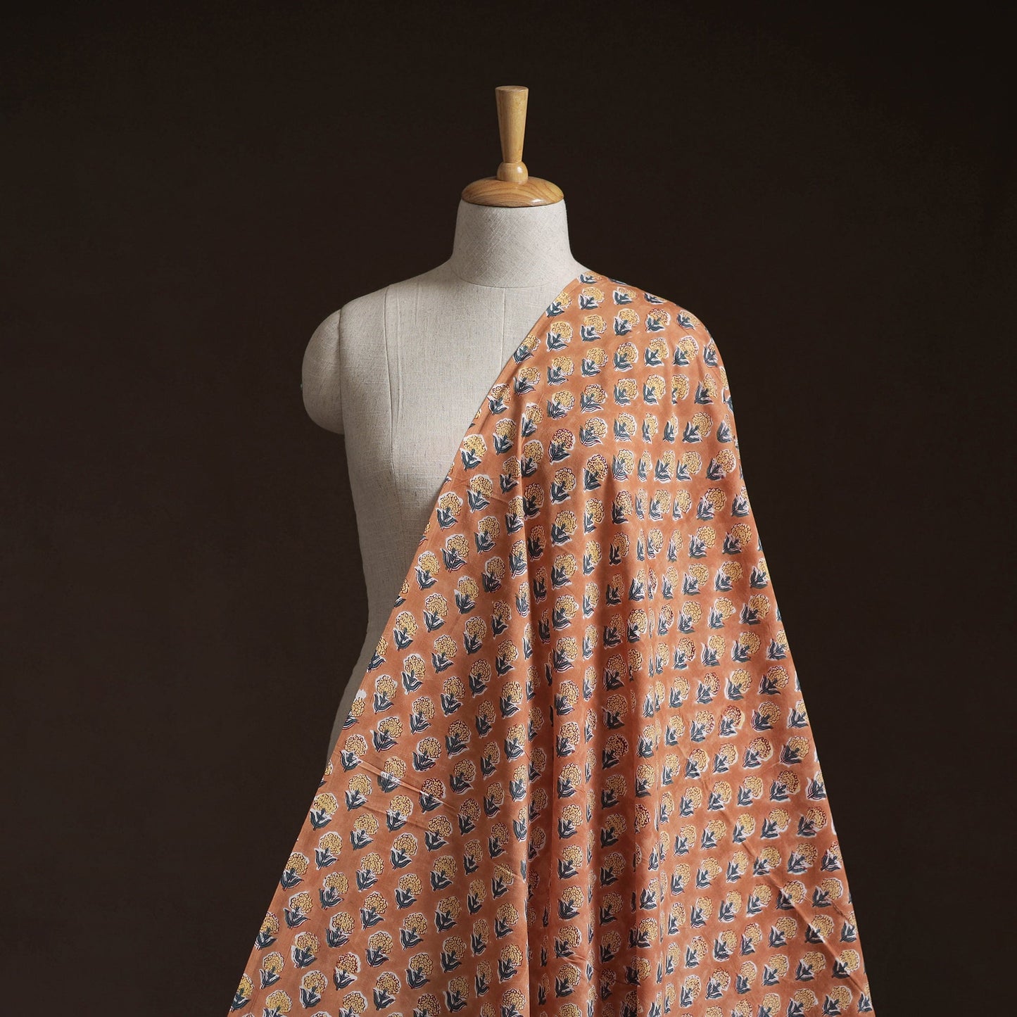 Cotton hand block sanganeri print fabric 18 - handcrafted