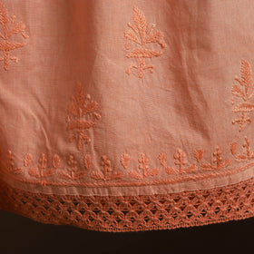 Buy Orange Cotton Hand Embroidery Chikankari Short