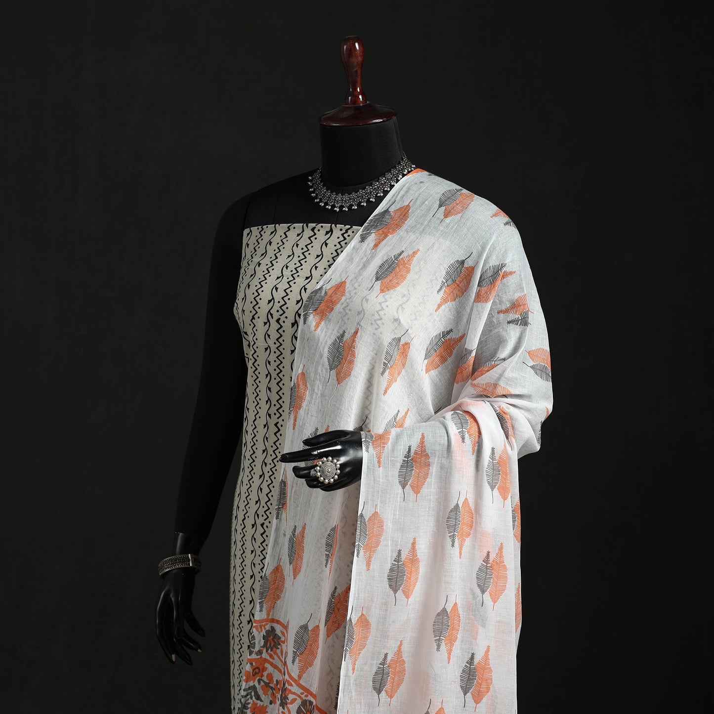 Cotton jaipur printed dupatta 05 - handcrafted