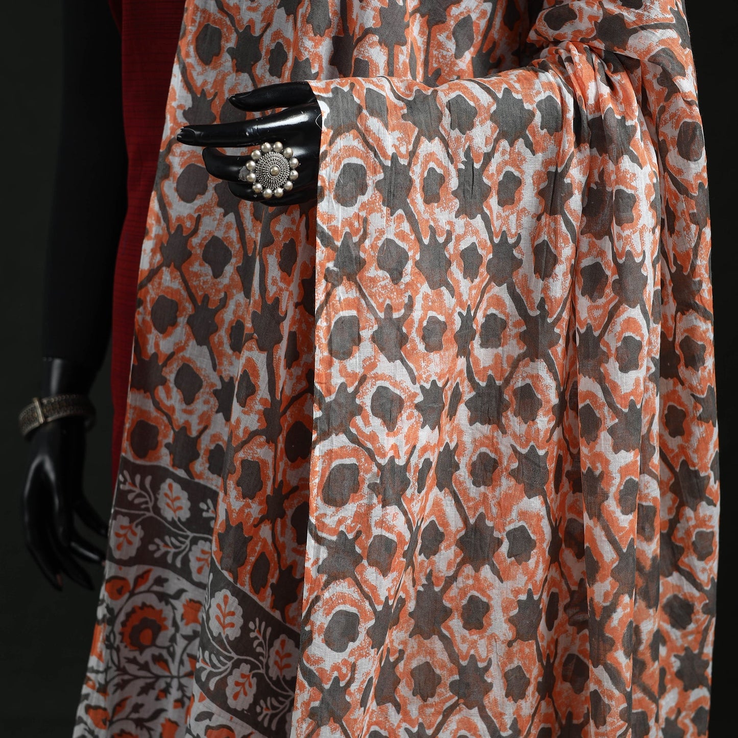 Cotton jaipur printed dupatta 72 - handcrafted