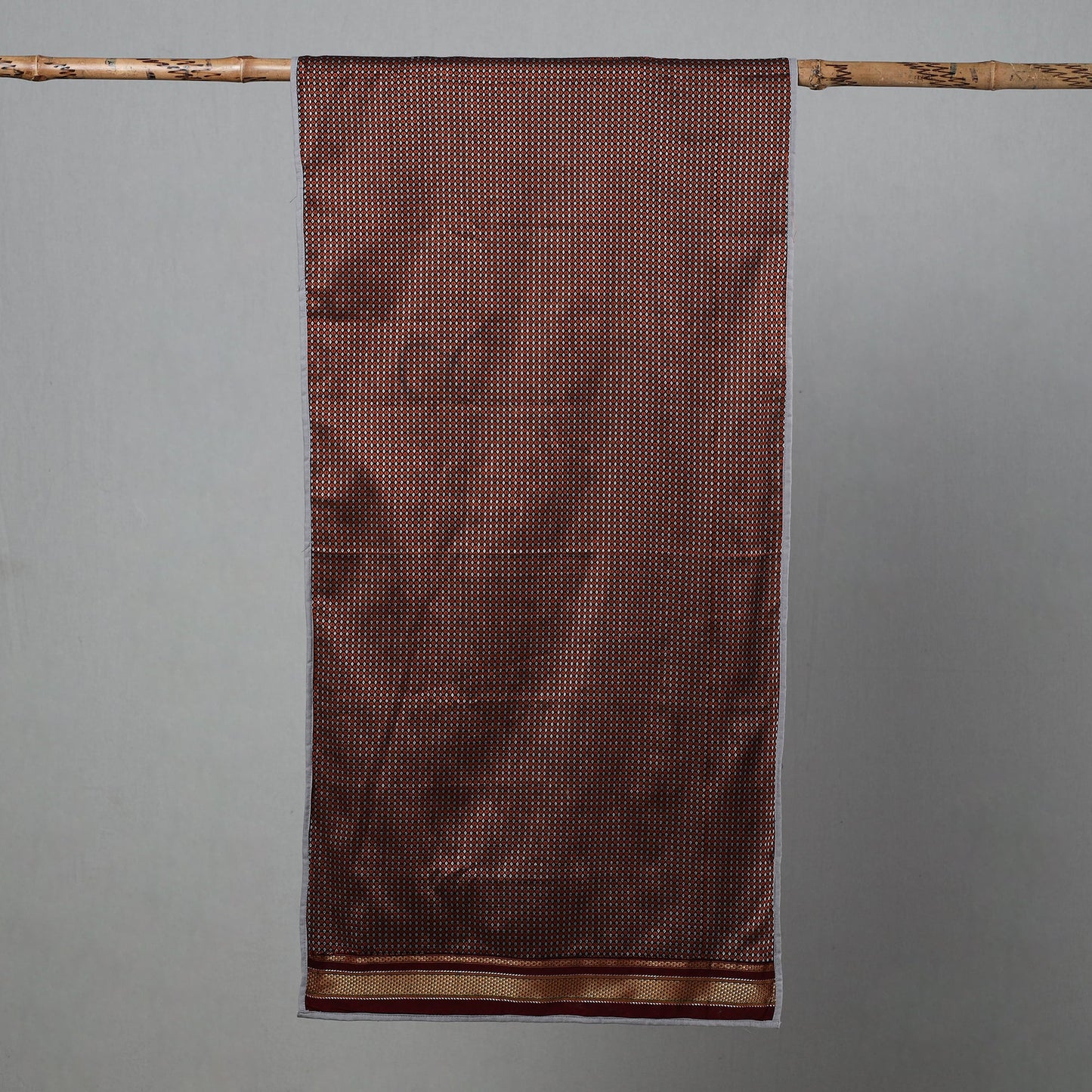  Orange Cotton Khun Weave Stole