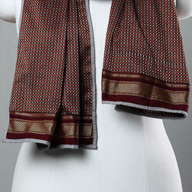  Orange Cotton Khun Weave Stole