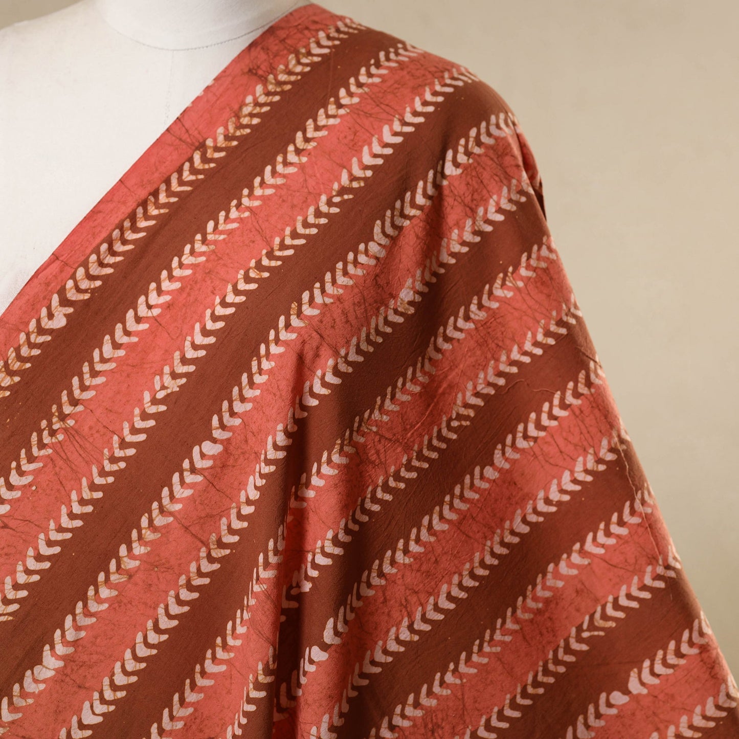 Orange - cotton kutch batik fabric 13 - handcrafted