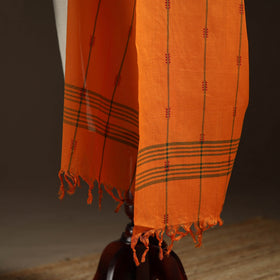 Cotton plain dupatta with thread border 40 - handcrafted