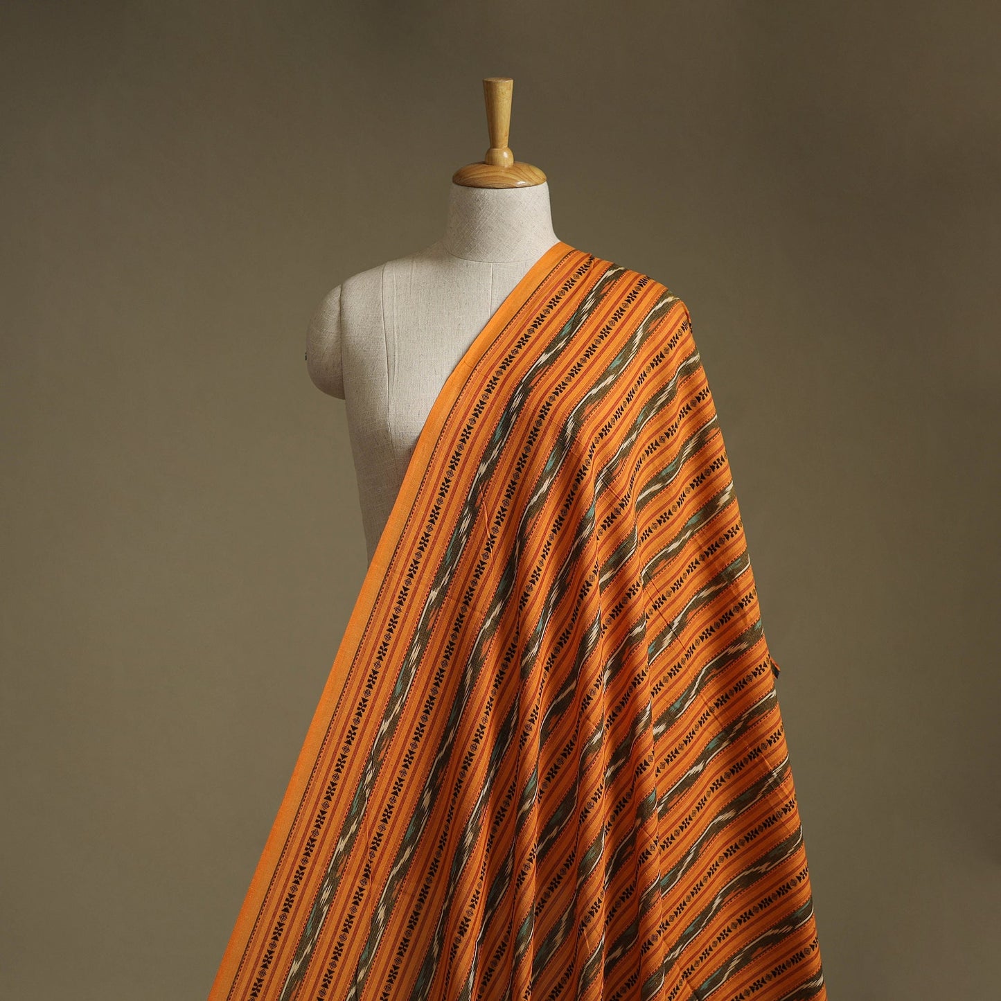 Cotton pochampally dabi ikat fabric 22 - handcrafted