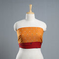 Orange - cotton pochampally ikat blouse piece 13