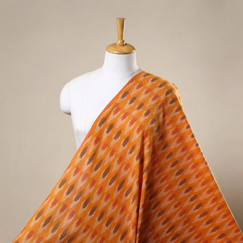 Orange Cotton Pochampally Ikat Fabric