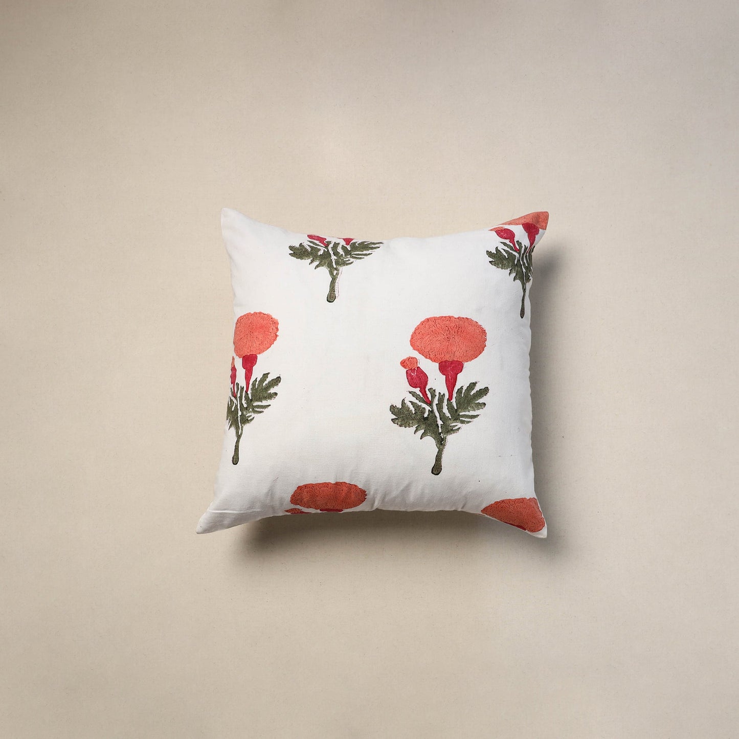 Cotton sanganeri cushion cover (16 x 16 in) 101