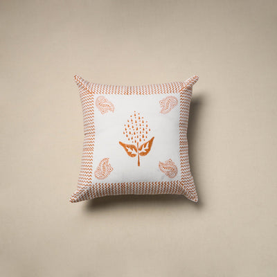 Cotton sanganeri cushion cover (16 x 16 in) 20 - handcrafted