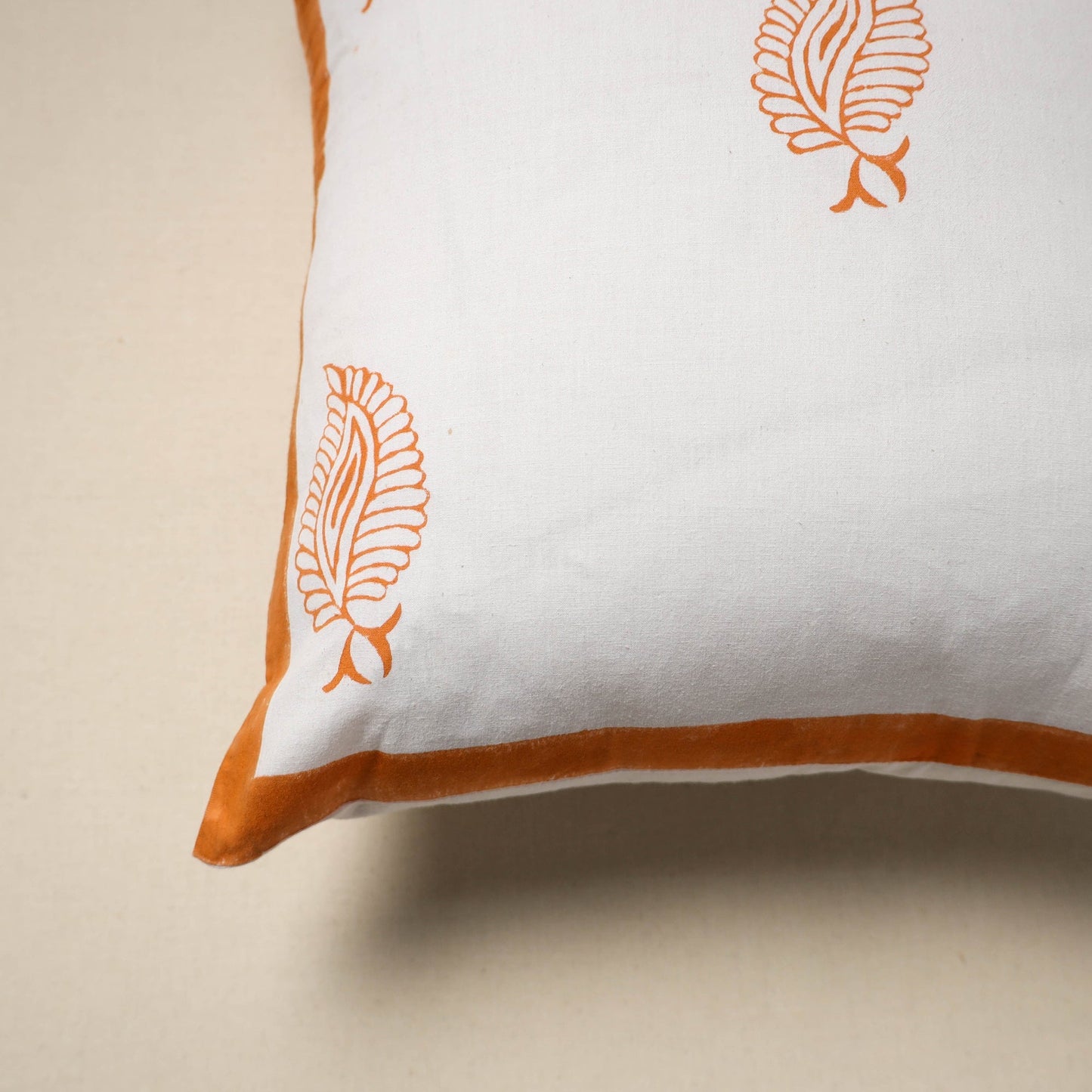 Cotton sanganeri cushion cover (16 x 16 in) 31 - handcrafted