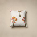 Cotton sanganeri cushion cover (16 x 16 in) 61 - handcrafted