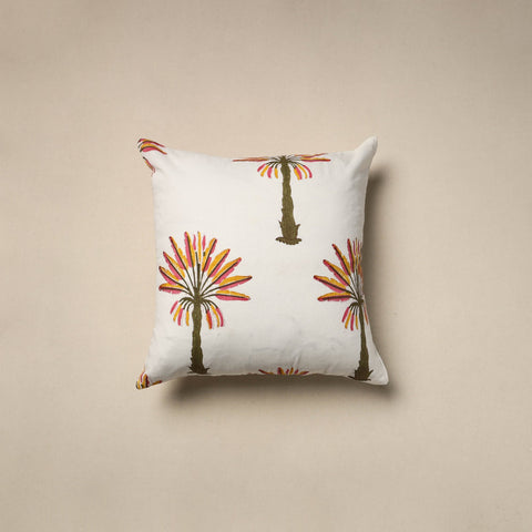 Cotton sanganeri cushion cover (16 x 16 in) 61 - handcrafted