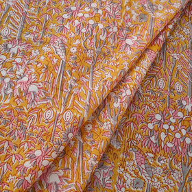 Orange - cotton sanganeri fabric 16 - handcrafted