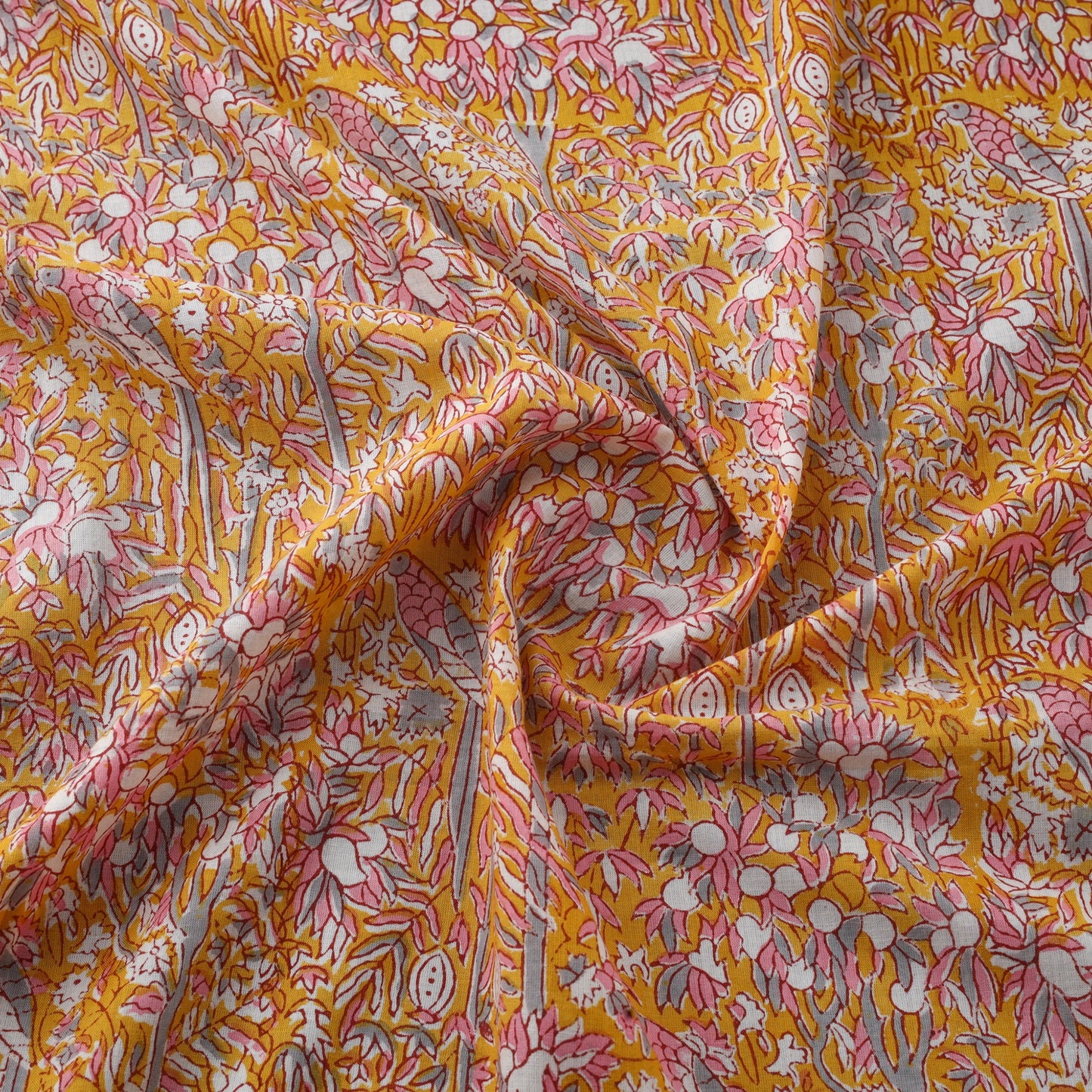 Orange - cotton sanganeri fabric 16 - handcrafted