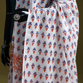 Cotton sanganeri floral dupatta 41 - handcrafted