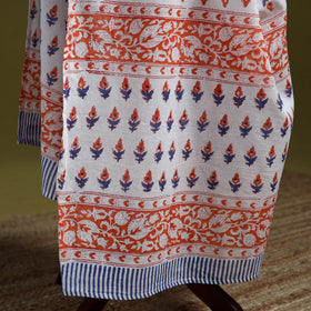 Cotton sanganeri floral dupatta 41 - handcrafted