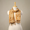  Block Print Cotton Orange Sanganeri Stole with Tassels